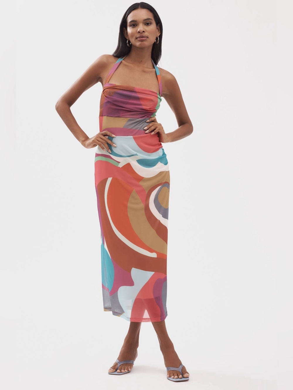 Anthropologie Abstract Print Halter Dress NWOT